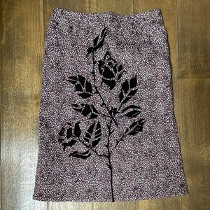 Gabrielle Strehle Jeans Skirt 42 US 6 unworn midi velvet flowers abstract